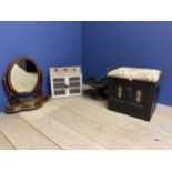 Quantity of general furniture to include Victorian mahogany gents dressing table mirror, and