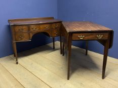 mahogany Pembroke table, and a knee hole dressing table