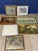 A quantity of framed and glazed equestrian art, including racing prints, humorous prints, racing