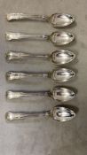 Set of six Regency silver Kings pattern teaspoons, crested by Eley Fearn And Chawner, London