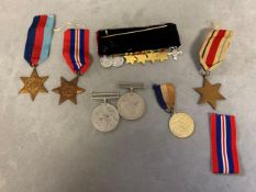 Qty of military dress medals INCLUDES A DISTINGUISHED FLYING CROSS WITH A SEC