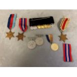 Qty of military dress medals INCLUDES A DISTINGUISHED FLYING CROSS WITH A SEC