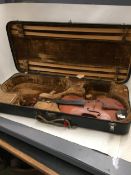 Interesting old double case with Stentor Messina student violin