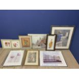 Quantity of framed and glazed pictures of botanical themes