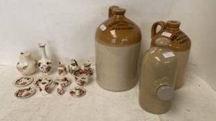 Quantity of general items to include Stoneware Flagons, Masons Mandalay miniature china