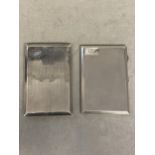 Two sterling silver engine turned cigarette cases, with gilt interiors, 11.7 ozt