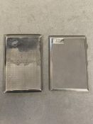 Two sterling silver engine turned cigarette cases, with gilt interiors, 11.7 ozt