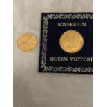 One sovereign Queen Victoria 1901, and one half sovereign, George V 1914, 12grams total