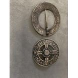 2 Sterling silver Iona Sky Celtic button brooches, 40grams