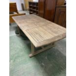 A good teak garden table and quantity of garden chairs