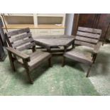 Garden wooden 2 chair/table combined "love seat"