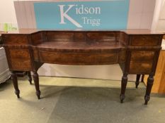 Large Georgian mahogany sideboard 232 L x75D x118High cm, in need of restoration