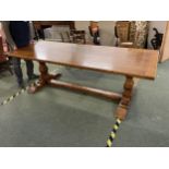 A good oak plank top refectory table , in good condition 245x100x77 cm