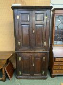 George III oak standing corner cupboard, with brass hinges 97x50x200 cm