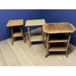 3 bamboo plantation style tables (wear to top)