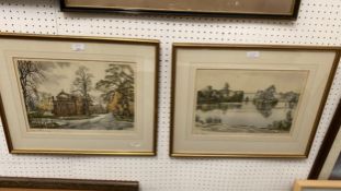 Two framed and glazed prints of the Royal Academy Sandhurst