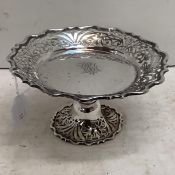 Sterling silver pierced tazza, by Charles Partridge of London, 1903. weight 441 grams approx