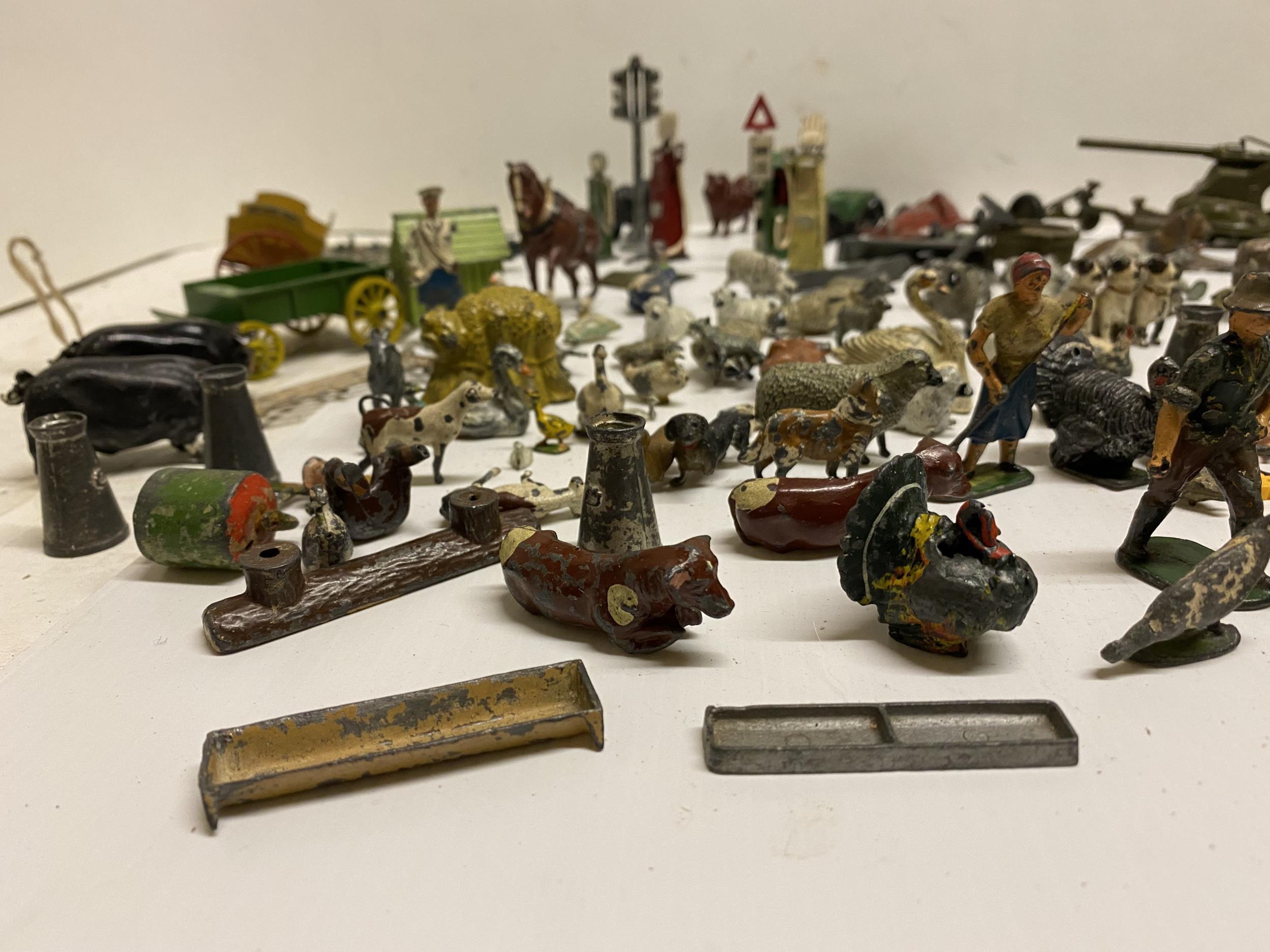 Quantity of toys, including Britains Farmyard animals, and vintage vehicles, all with much wear - Image 3 of 13