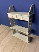 Decorative painted hanging shelves with 2 drawers