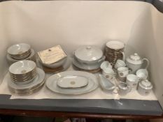 Limoges 84 piece (approx) Dinner service, "porcelain De Limoges, France", white with gilt edge, with