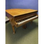 Baby Grand Piano - Chappell, London, walnut cased, fading to the top, size 150cm wide x 140cm