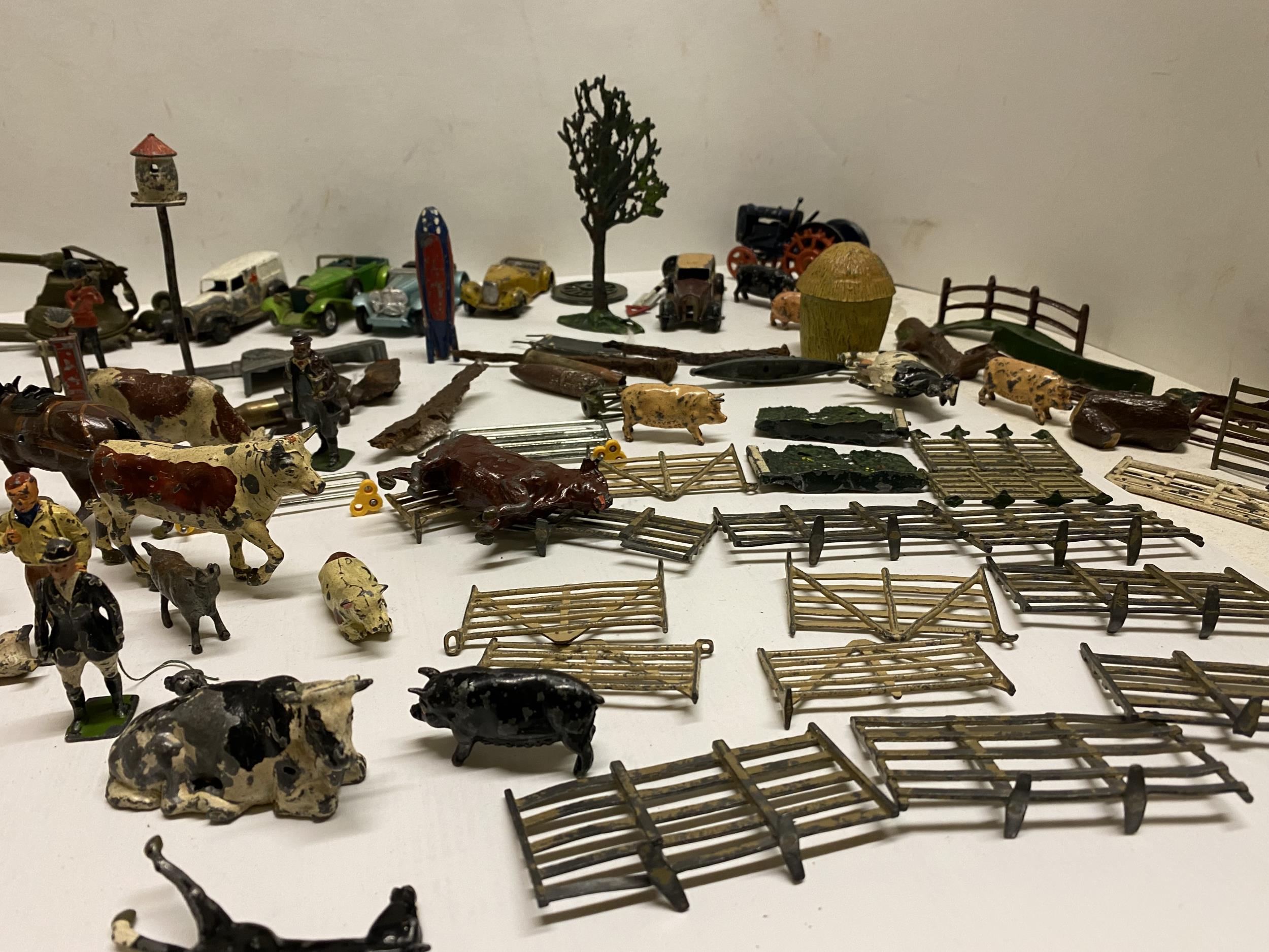 Quantity of toys, including Britains Farmyard animals, and vintage vehicles, all with much wear - Image 4 of 13