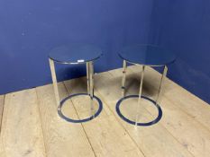 A pair of MAXALTO mirrored/chrome, Italian designer style side tables