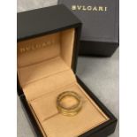 Bulgari sprung band Ring in a Bulgari box; BVLGARI stamped 750 Made in Italy; B.zero1, 4 band RING
