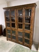 Large contemporary rustic glazed cabinet 150x40x180 cm