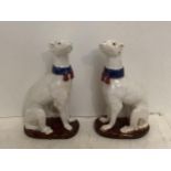 Pair of decorative China greyhounds (some cracks) 36cm high