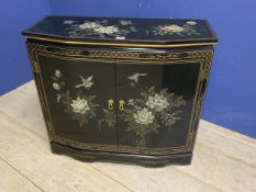 Modern ebonised Chinese cabinet 81x33x73 cm