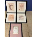 Five framed and glazed original menus from dinners and banquets of note including the 'Household