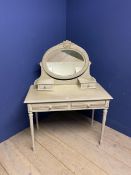 Painted dressing table and mirror 101x51x138 cm