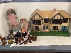 A quantity of Vintage Toys, to include a dolls house, a small dolls pram, a boxed "Marie Josh, The