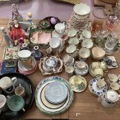 Quantity of china and glass to include Crown Devon, Foley, Royal Albert, Delphine, figurines etc