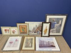 Quantity of framed and glazed pictures of botanical themes