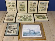 Quantity of pictures and prints of Greyhound & Coursing, interest, including, The Coursing Meet at
