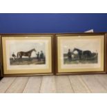 Pair of elegant framed and glazed prints of racehorses, Fores's Celebrated Winners, The Flying