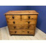 Victorian Pine chest of 2 short above 3 long drawers 107x48x99 cm