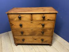 Victorian Pine chest of 2 short above 3 long drawers 107x48x99 cm
