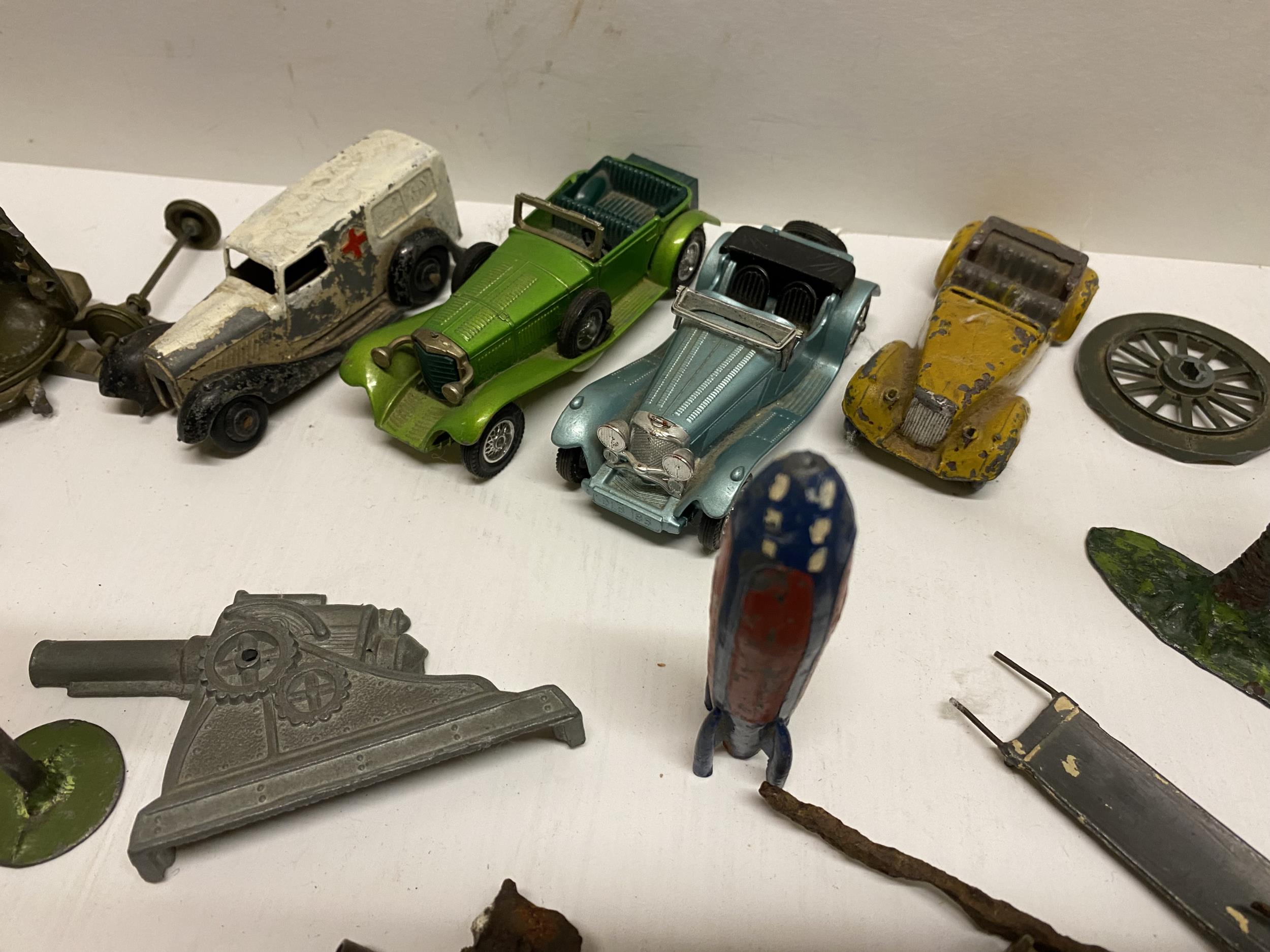 Quantity of toys, including Britains Farmyard animals, and vintage vehicles, all with much wear - Image 8 of 13