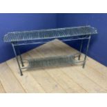 Decorative modern two tier metal console table 152x31x76 cm