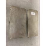 A near pair of sterling silver engine turned cigarette cases by Alfred Wigley Birmingham