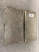 A near pair of sterling silver engine turned cigarette cases by Alfred Wigley Birmingham