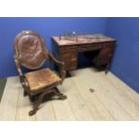 C19th mahogany writing Desk for restoration 114cm wide x 61cm depth x 81cm high, and a Gentleman's