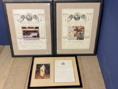 Three framed and glazed signed 'Awards' 1986 to 1991. Including Academie Culinaire de France Filiale