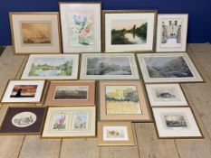 Quantity of framed and glazed pictures and prints, botanical interest etc