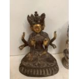 Two wooden carved Hindu and Balinese figures, height 38cm