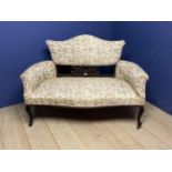 Victorian two seater settee upholstered in a light floral fabric 140x 68x100 cm