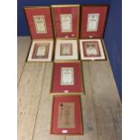 Eight framed and glazed original menus from dinners of note including 'Her Majesty's Dinner Menu,